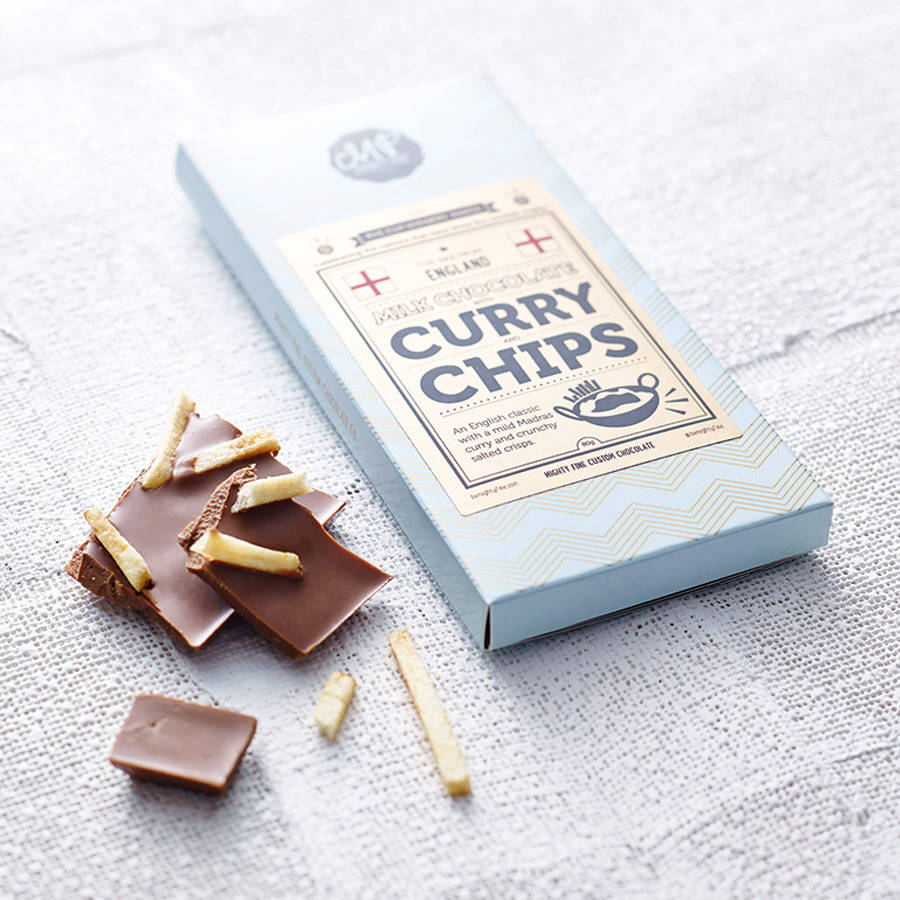 http://www.notonthehighstreet.com/mightyfine/product/curry-and-chips-milk-chocolate-bar