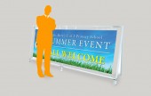 Banner frame systems, for use at events, exhibitions and conferences, or simply outside your premises, if you've got room.